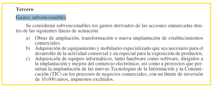 Gastos Subvencionables de la Convocatoria LABORA de la Comunidad Valenciana