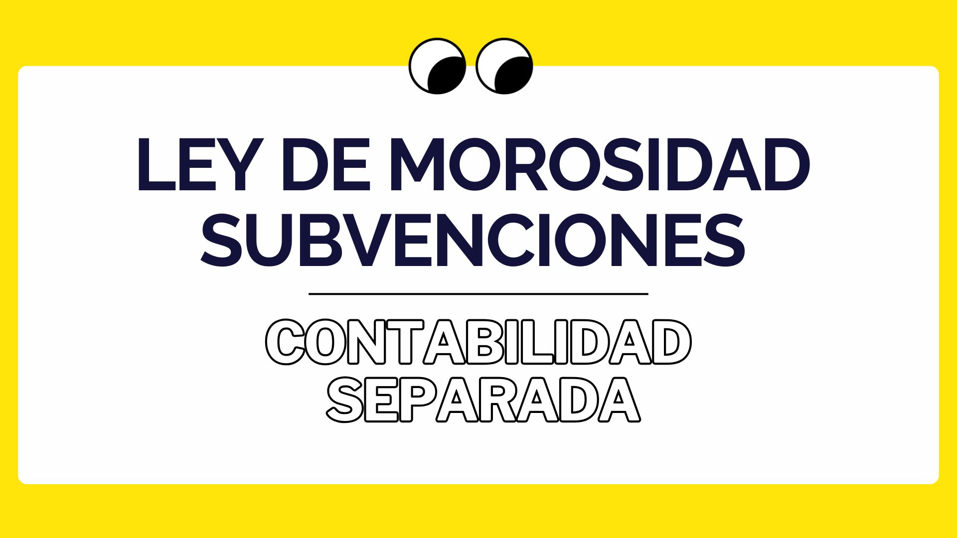 LEY DE MOROSIDAD Y ACCESO A LAS SUBV ENCIONES